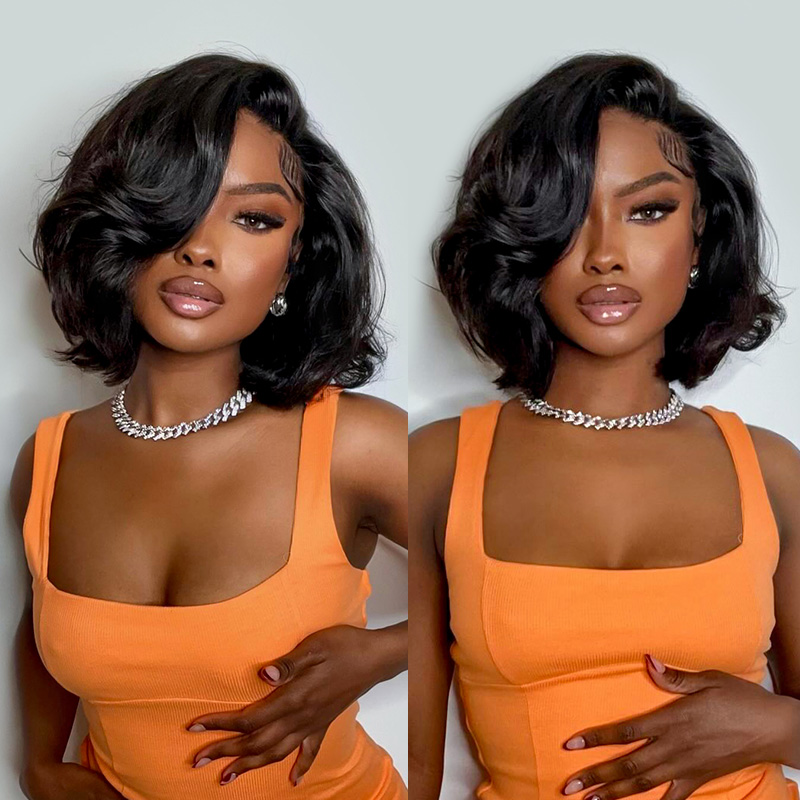 Glueless Wear And Go Human Hair Wig - Wig Bob Pendek Tanpa Lem Rambut