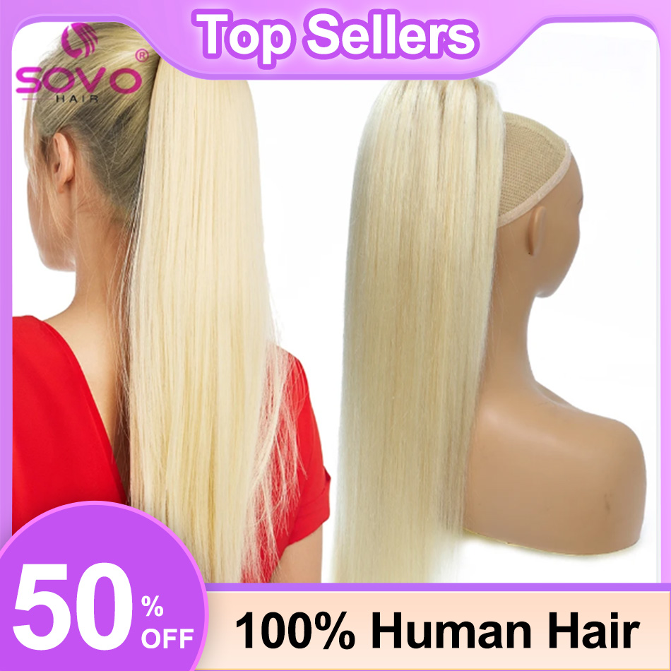 Seamless Clip In Hair Extensions Human Hair - SOVO Serut Ekor Kuda Rambut Manusia