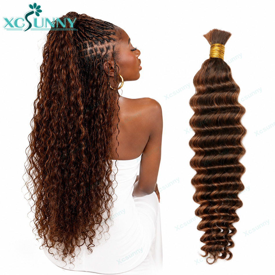 Water Wave Bulk Human Hair For Braiding - Warna # Ekstensi Rambut Manusia Boho