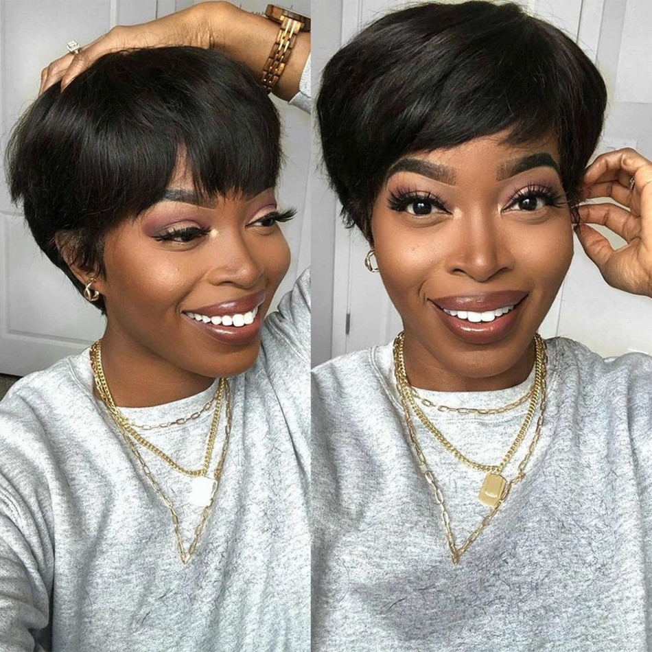 Wig rambut manusia pendek mode - Short Pixie Cut Wig Human Hair Cheap ulasan dan harga