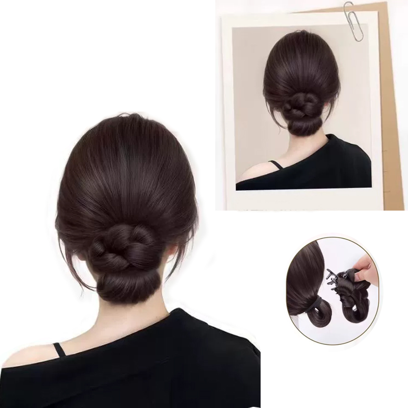 Aksesoris Rambut Sintetis Gaya - Claw Clip Messy Bun Hair Piece ulasan dan harga