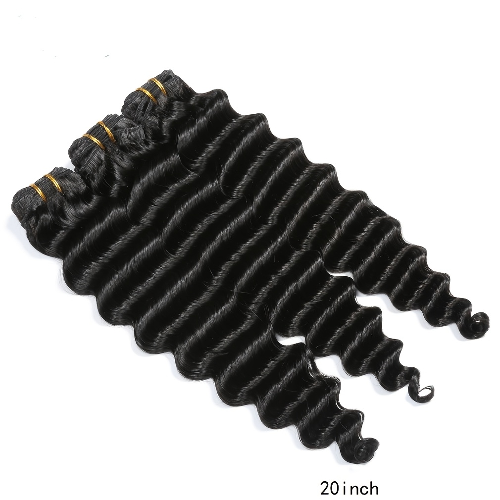 Rambut Manusia Loose Deep Wave - Deep Wave 3 Bundles With Closure ulasan dan harga