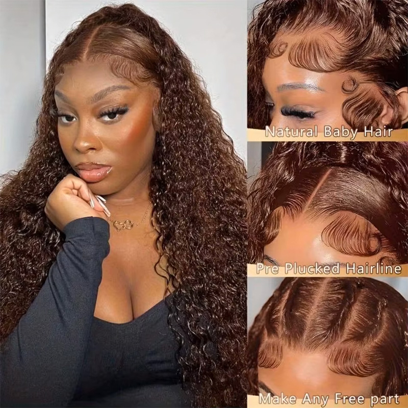 Wig Rambut Asli Warna Cokelat  - Lace Front Wigs ulasan dan harga