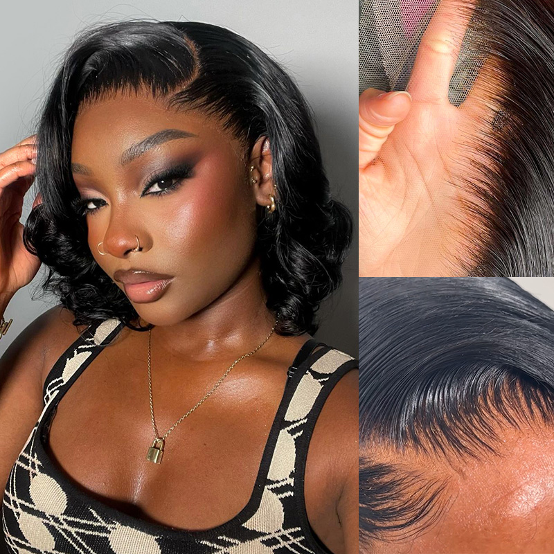 Wig Bob Pendek Tanpa Lem Rambu - Glueless Wear And Go Human Hair Wig ulasan dan harga