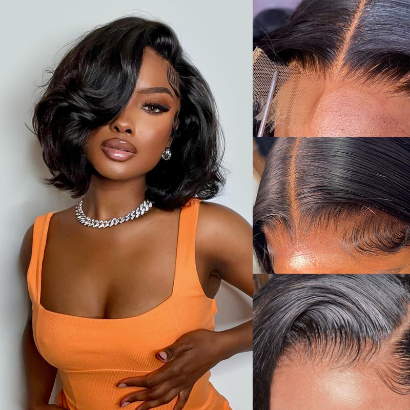 Wig Bob Pendek Tanpa Lem Rambu - Glueless Wear And Go Human Hair Wig ulasan dan harga