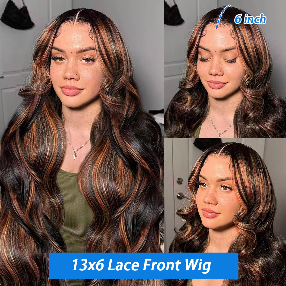 Wig Rambut Asli Highlight Ombr - Human Hair Wigs ulasan dan harga