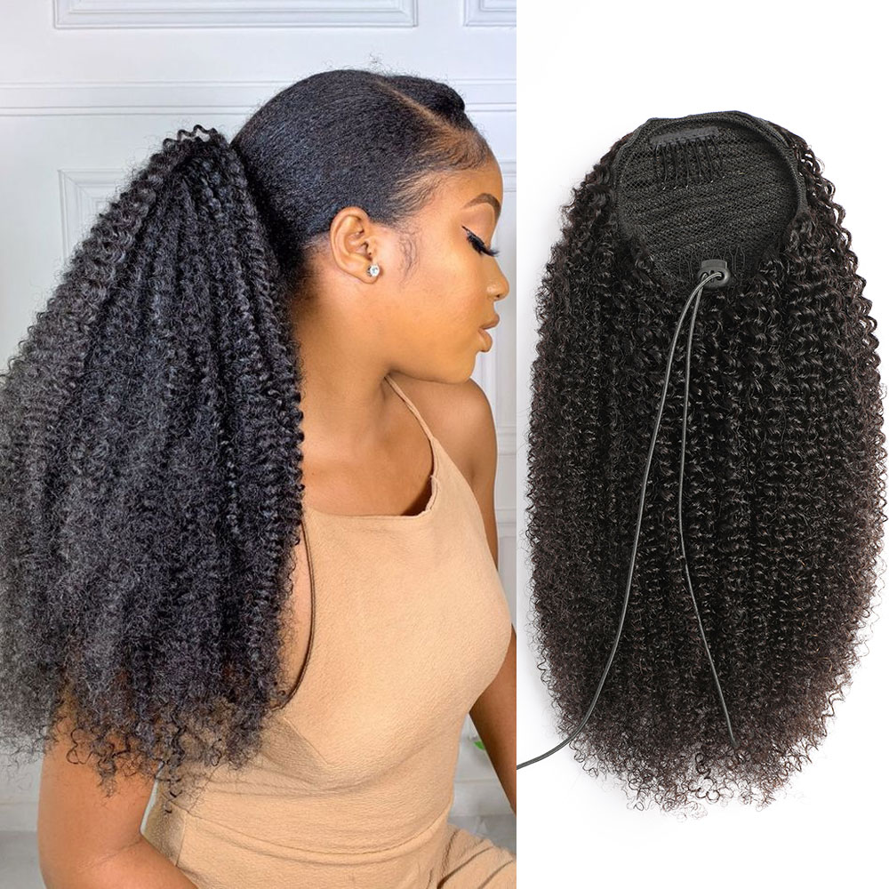 Ekstensi rambut poni ekor kuda - Seamless Clip In Hair Extensions Human Hair ulasan dan harga