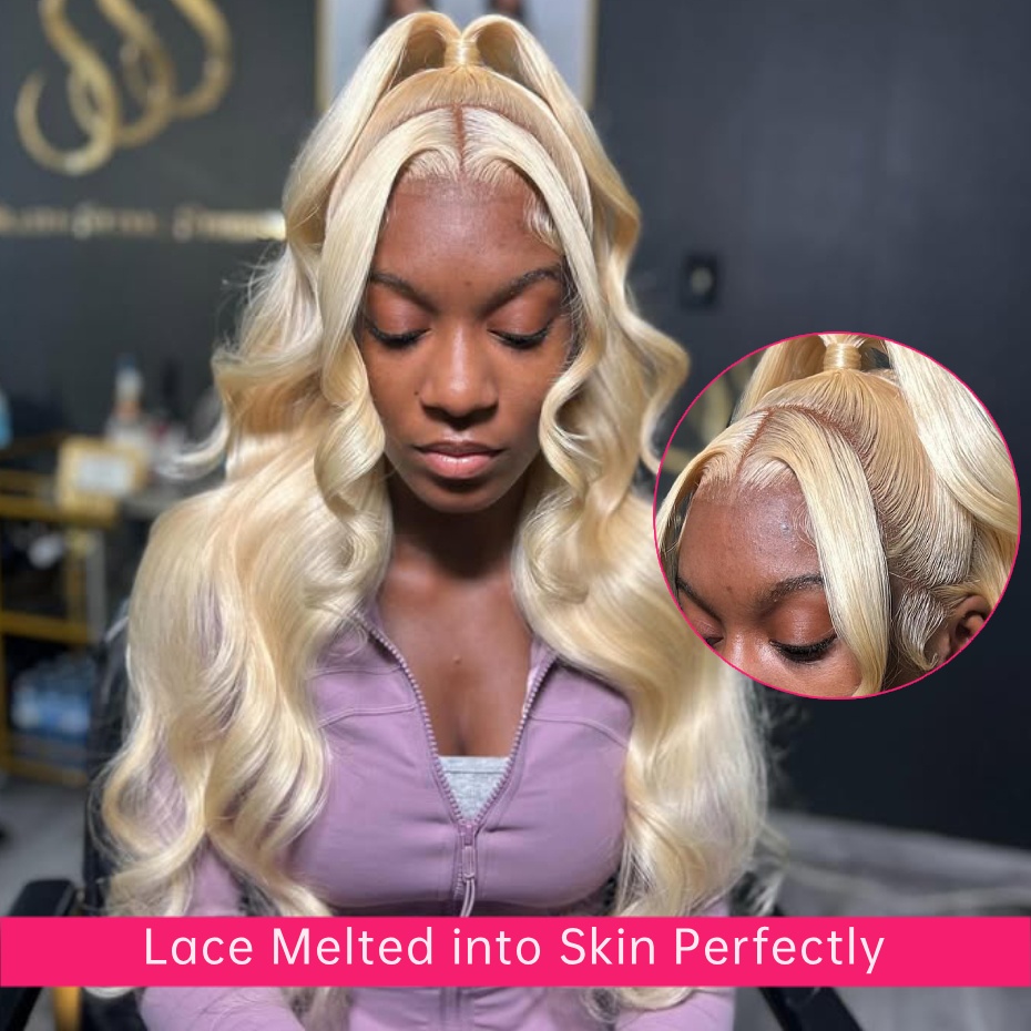 613 Wig Rambut Manusia Berwarn - 613 Blonde Body Wave Lace Front Wig ulasan dan harga