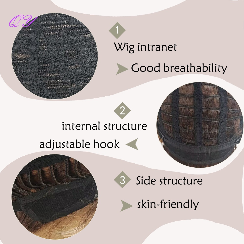 Wig Sintetis Pendek Cokelat Fl - Synthetic Wigs ulasan dan harga