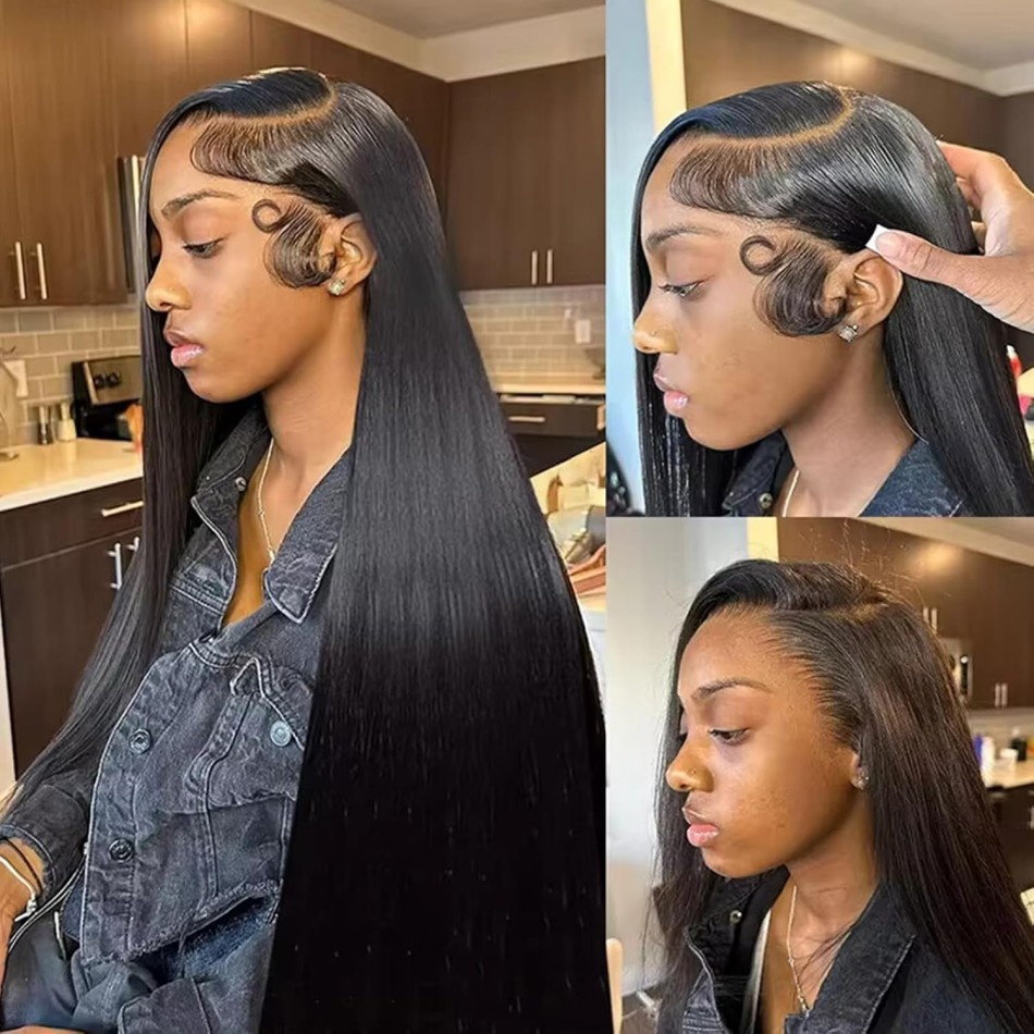 Wig Rambut Manusia Lurus 40 In - Hd Lace Frontal Wig Human Hair Pre Plucked ulasan dan harga