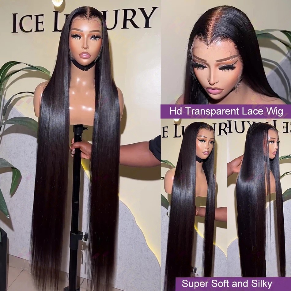 Wig Rambut Manusia Lurus 40 In - Hd Lace Frontal Wig Human Hair Pre Plucked ulasan dan harga