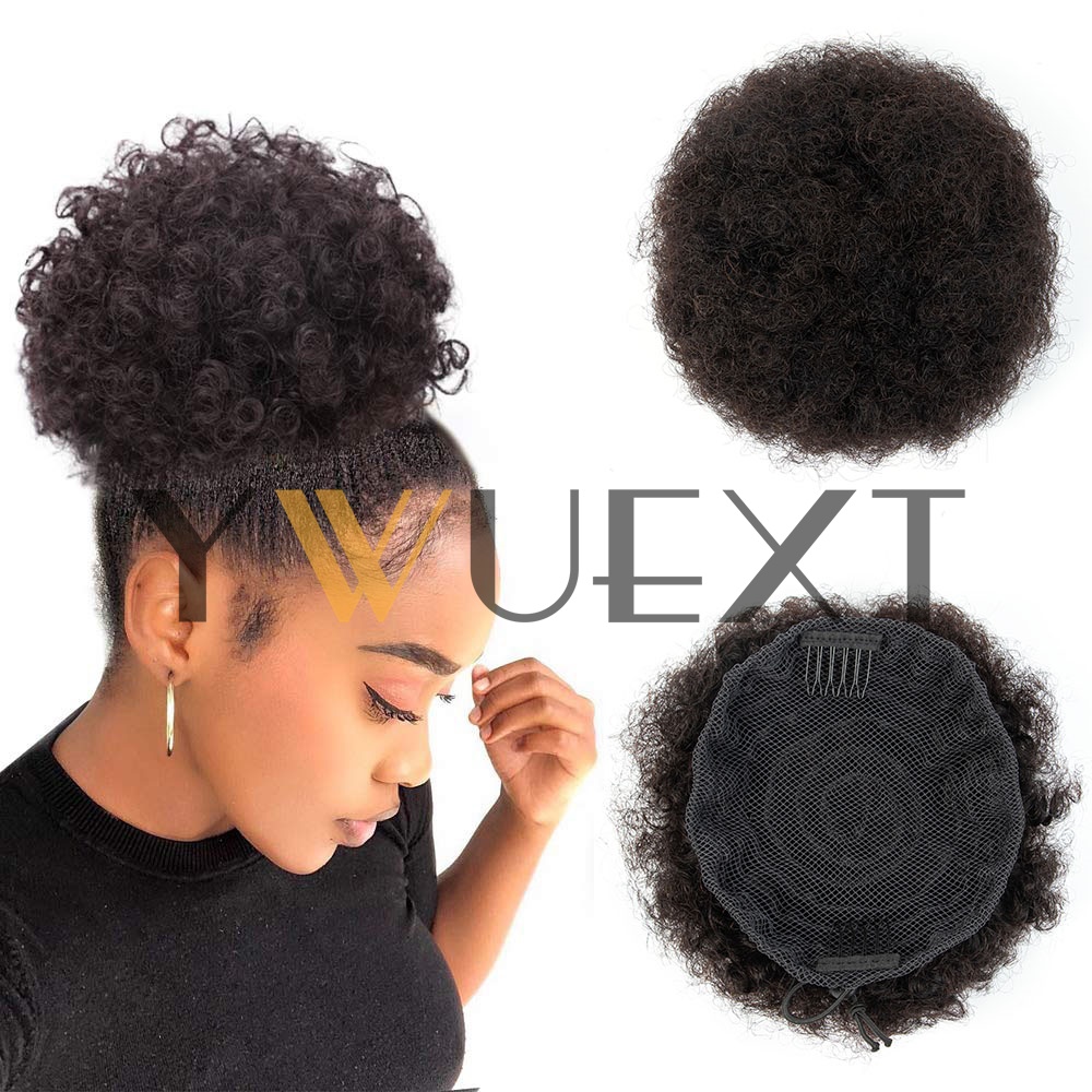 Ekstensi rambut ponytail Afro  - Drawstring Afro Curly Puff Ponytail ulasan dan harga