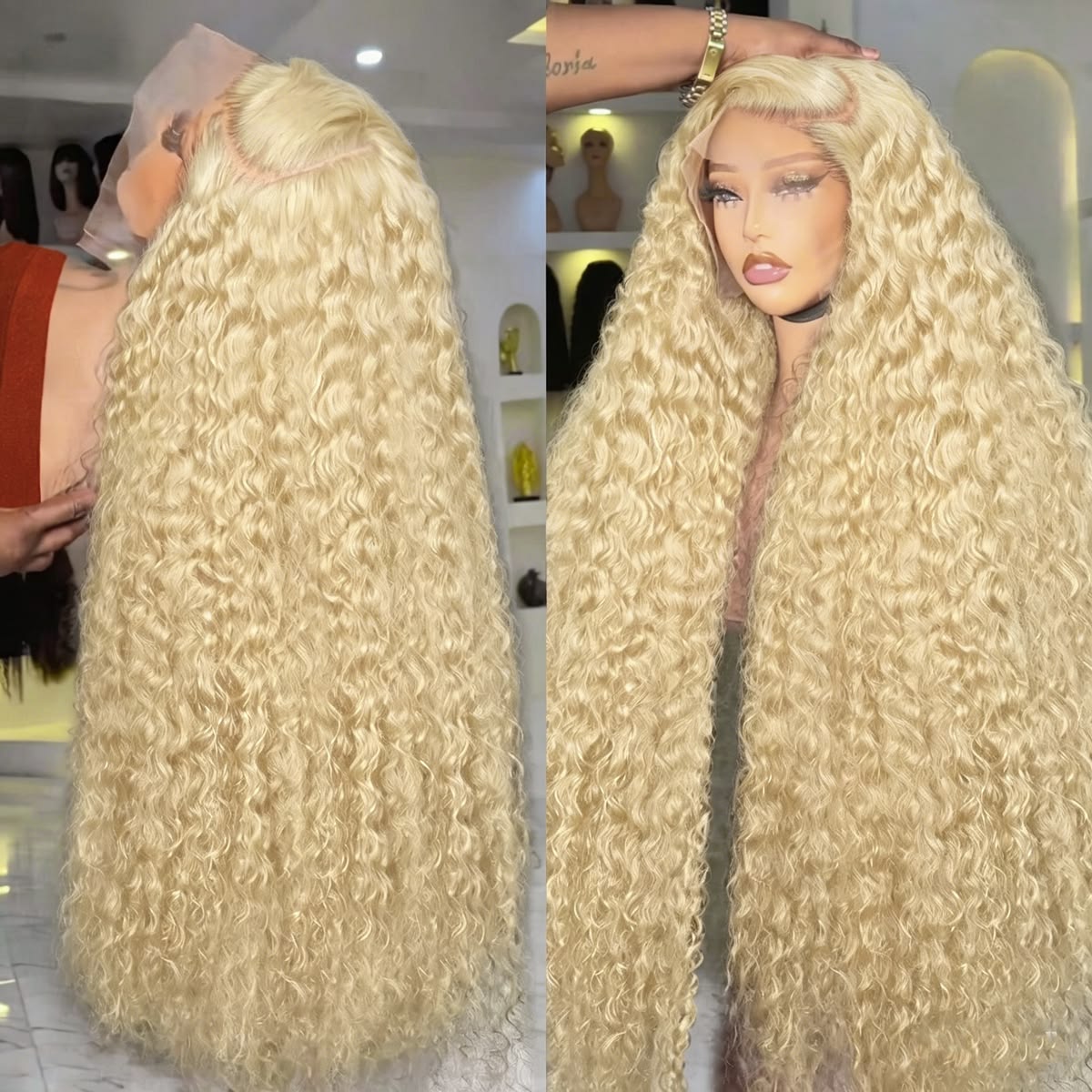 Wig Frontal Deep Wave 613 13x6 - Lace Front Wigs ulasan dan harga