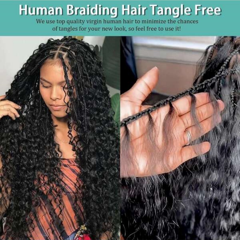2 Bundel Ekstensi Rambut Manus - Water Wave Bulk Human Hair For Braiding ulasan dan harga