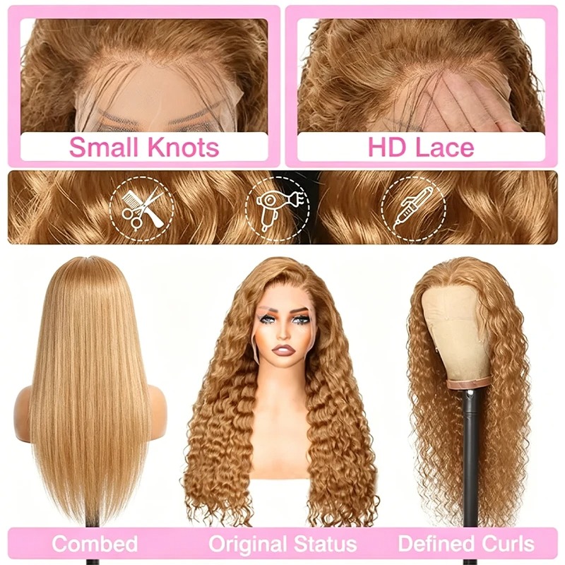Wig Rambut Asli Pirang Madu 34 - Human Hair Wigs ulasan dan harga
