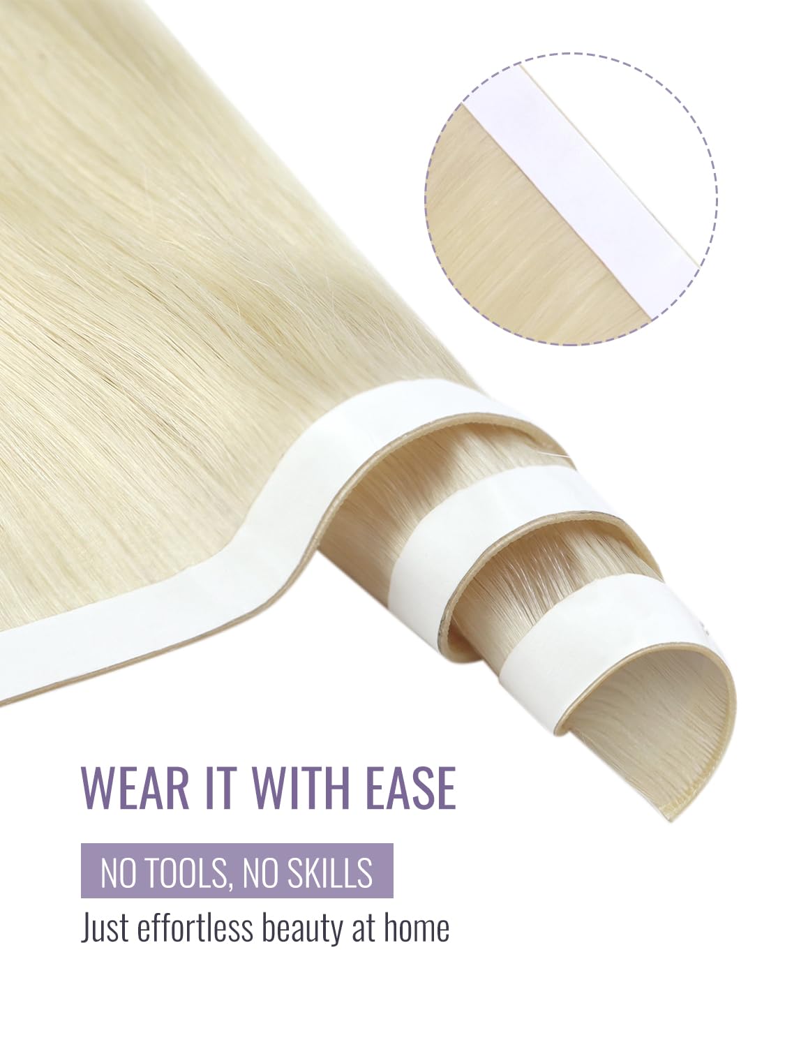 Ekstensi Rambut Moresoo Tape i - Invisible Tape In Extensions Real Hair ulasan dan harga