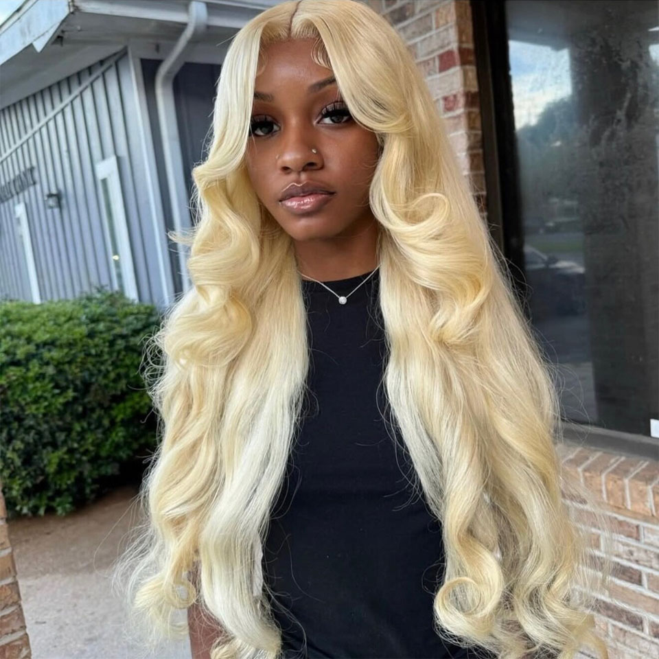 Wig Rambut Manusia 613 Blonde  - 613 Blonde Body Wave Lace Front Wig ulasan dan harga