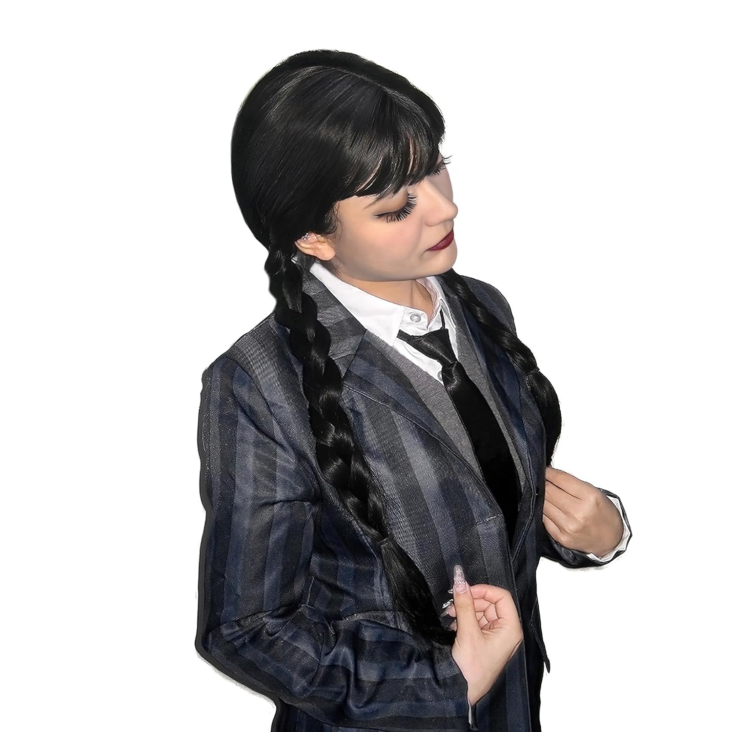Wig hitam panjang kepang widne - Synthetic Braided Wigs For Black Women ulasan dan harga