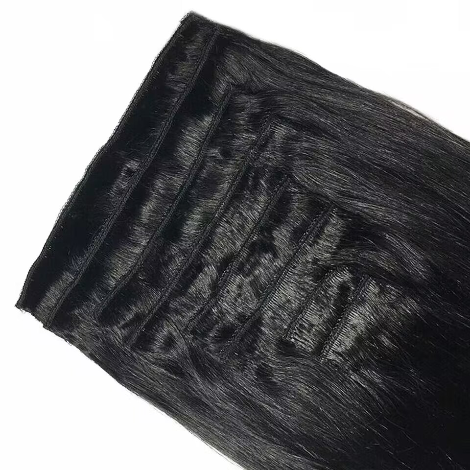 Ekstensi Rambut Clip In Lurus, - Seamless Clip In Hair Extensions Human Hair ulasan dan harga